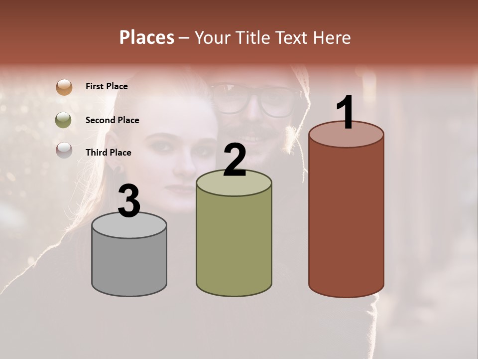 A Man And Woman Are Posing For A Picture PowerPoint Template