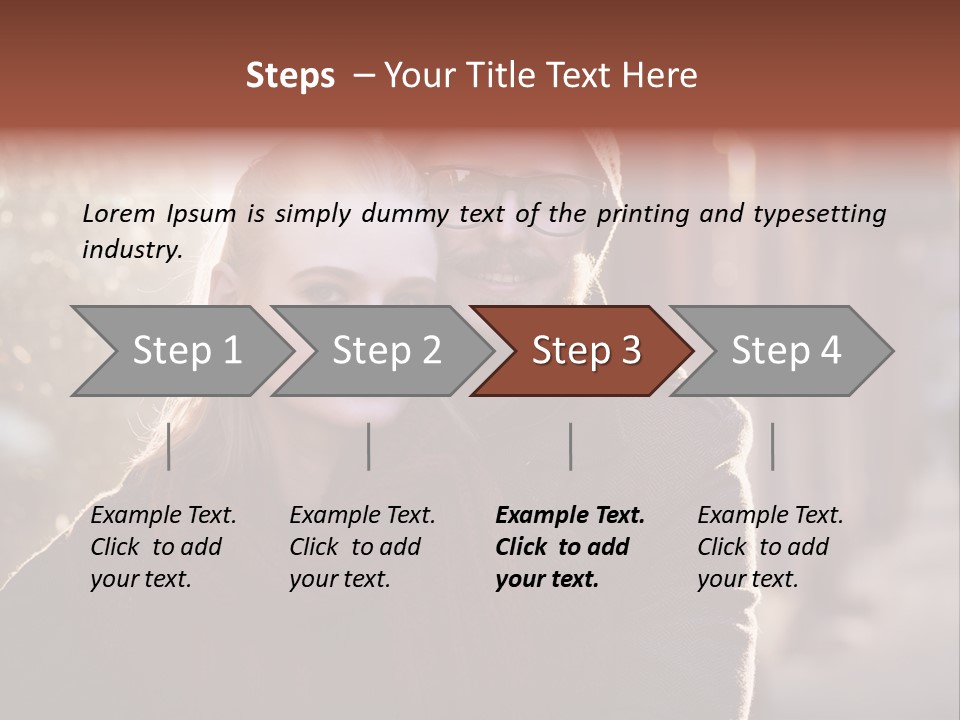 A Man And Woman Are Posing For A Picture PowerPoint Template
