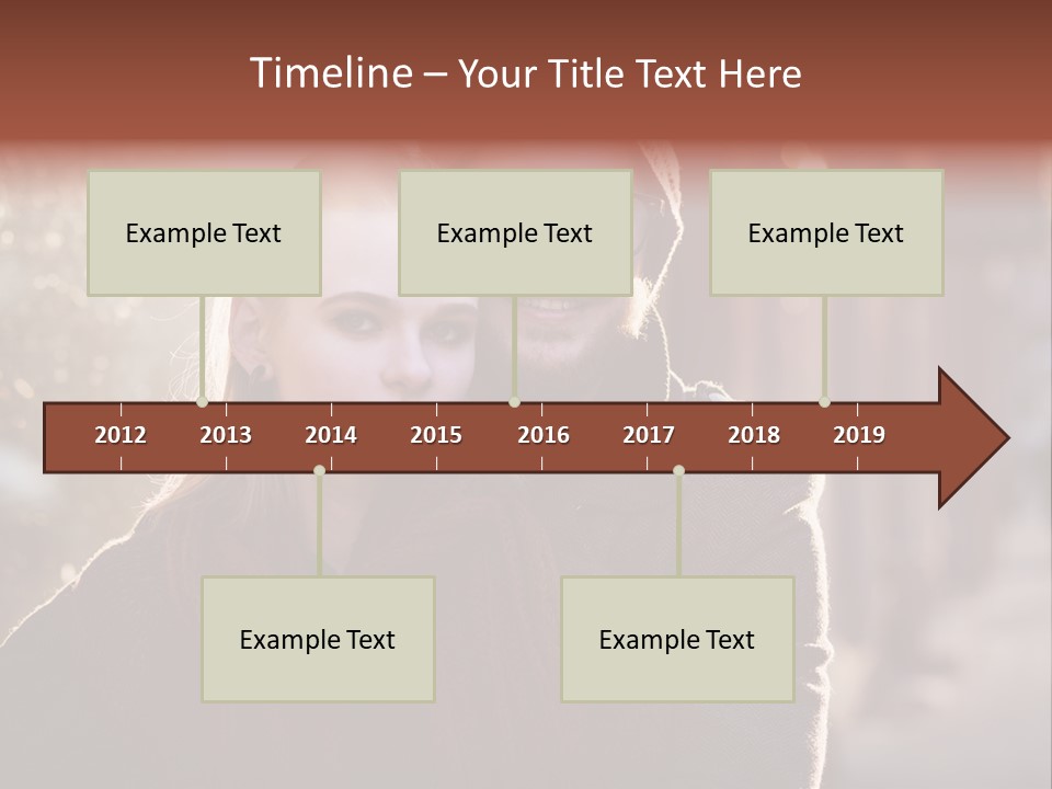 A Man And Woman Are Posing For A Picture PowerPoint Template