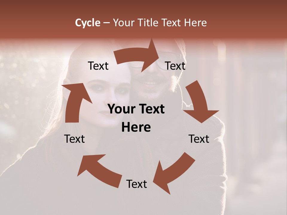 A Man And Woman Are Posing For A Picture PowerPoint Template