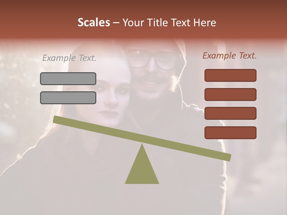 A Man And Woman Are Posing For A Picture PowerPoint Template