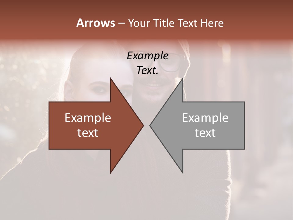 A Man And Woman Are Posing For A Picture PowerPoint Template