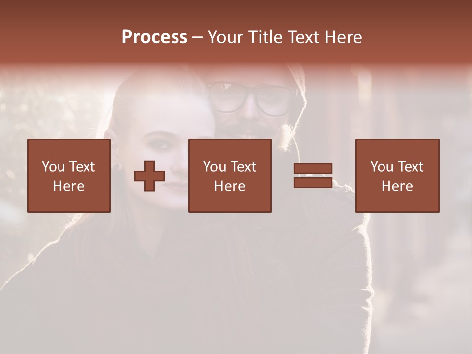 A Man And Woman Are Posing For A Picture PowerPoint Template