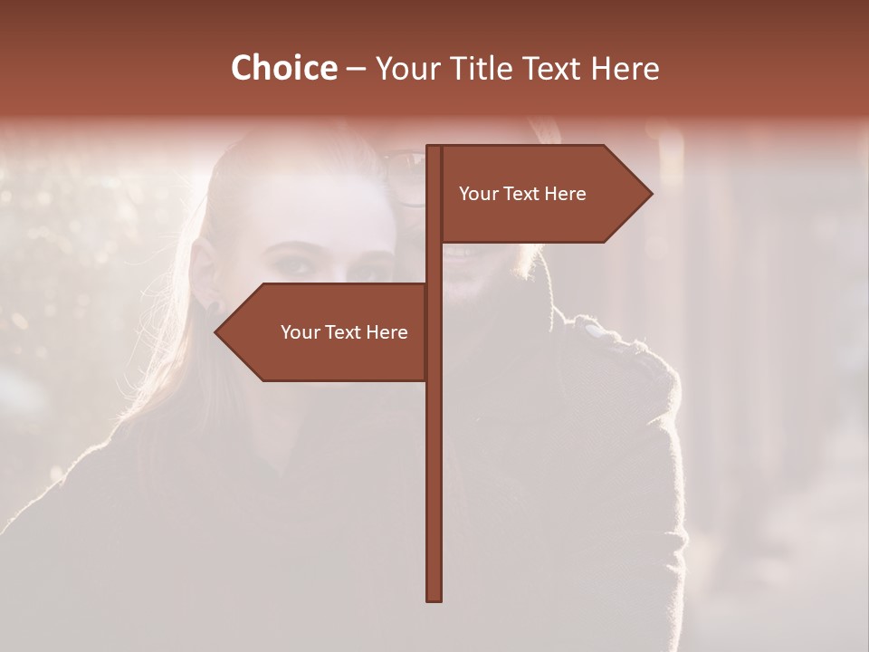 A Man And Woman Are Posing For A Picture PowerPoint Template