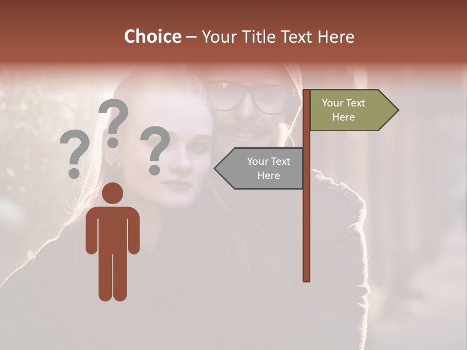 A Man And Woman Are Posing For A Picture PowerPoint Template