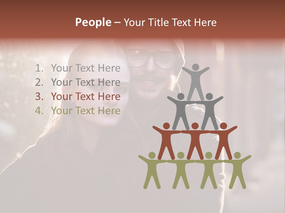 A Man And Woman Are Posing For A Picture PowerPoint Template