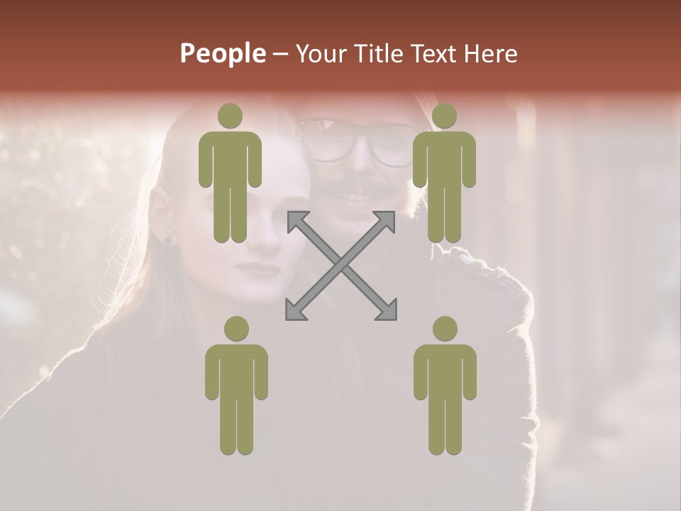 A Man And Woman Are Posing For A Picture PowerPoint Template