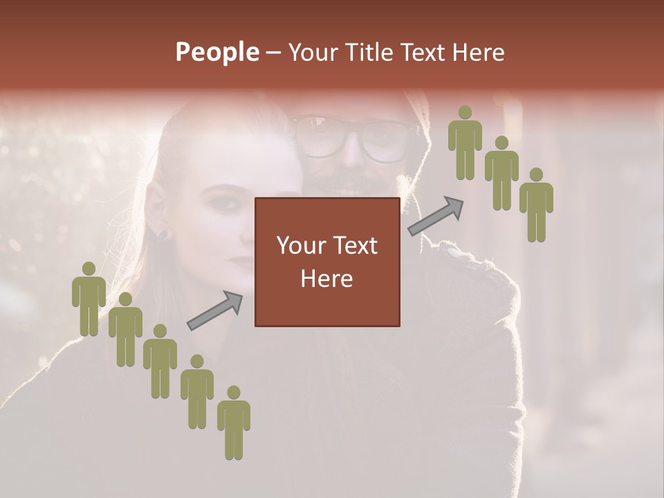 A Man And Woman Are Posing For A Picture PowerPoint Template