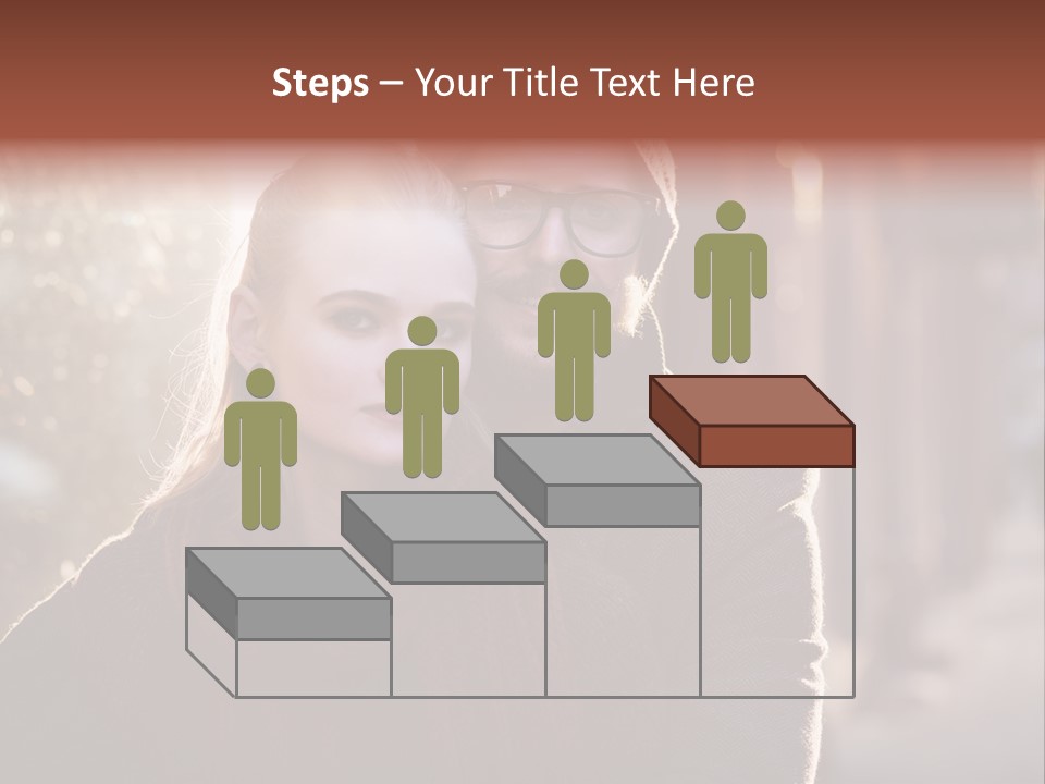 A Man And Woman Are Posing For A Picture PowerPoint Template