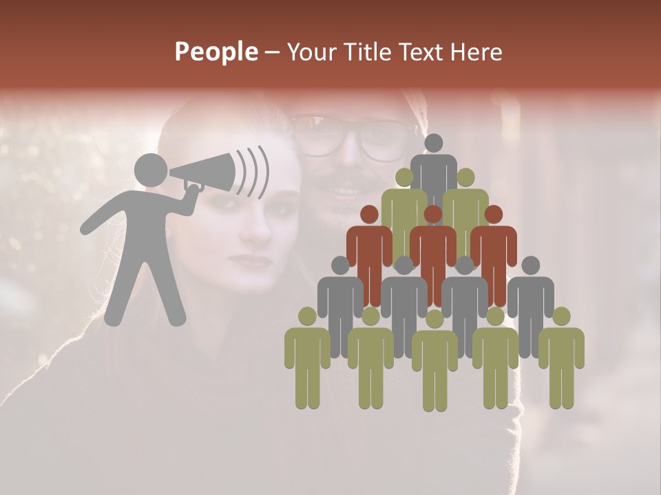 A Man And Woman Are Posing For A Picture PowerPoint Template