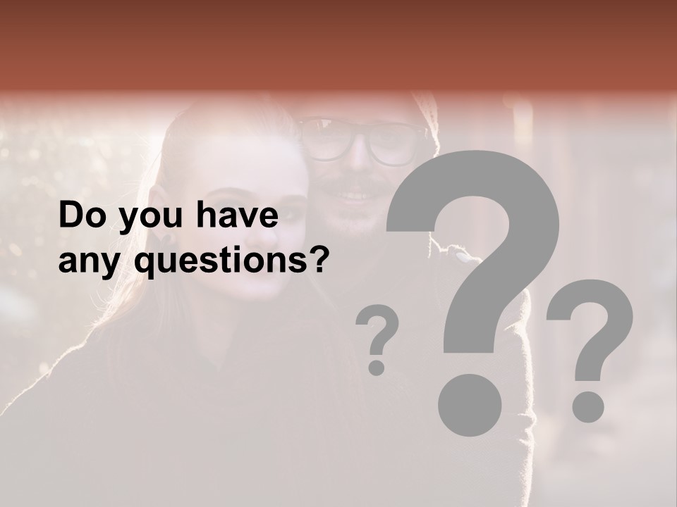 A Man And Woman Are Posing For A Picture PowerPoint Template