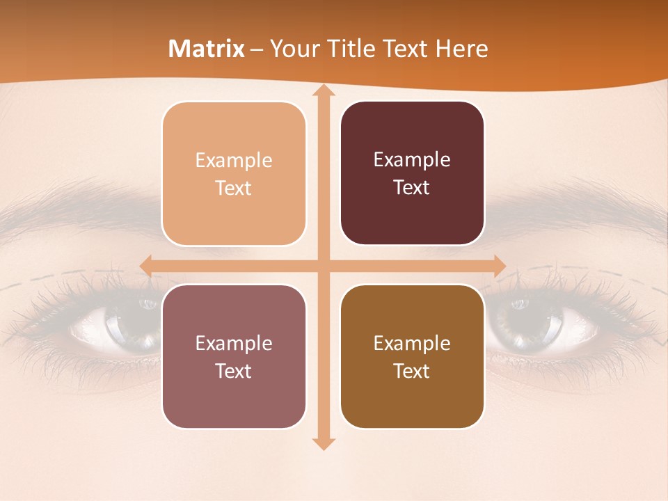 A Woman's Blue Eyes With A Brown Background PowerPoint Template