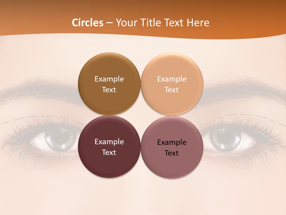 A Woman's Blue Eyes With A Brown Background PowerPoint Template