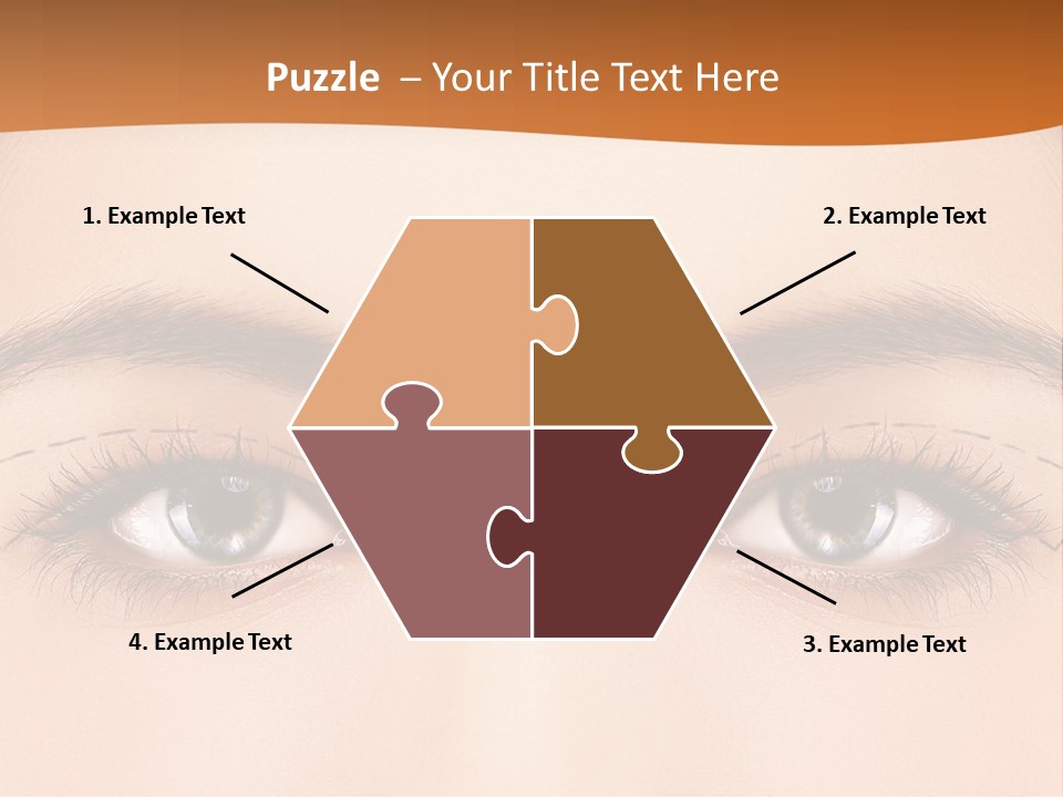 A Woman's Blue Eyes With A Brown Background PowerPoint Template