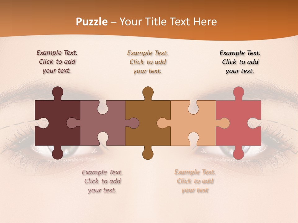 A Woman's Blue Eyes With A Brown Background PowerPoint Template