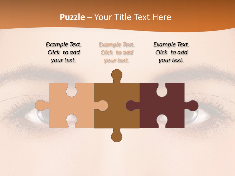 A Woman's Blue Eyes With A Brown Background PowerPoint Template