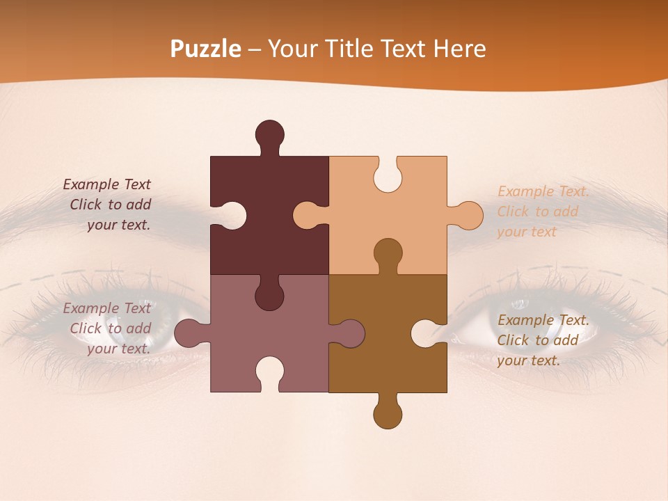 A Woman's Blue Eyes With A Brown Background PowerPoint Template