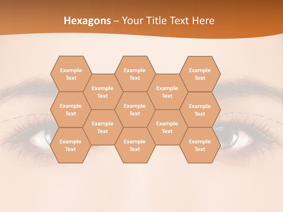 A Woman's Blue Eyes With A Brown Background PowerPoint Template