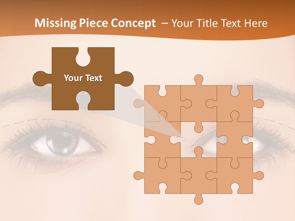 A Woman's Blue Eyes With A Brown Background PowerPoint Template