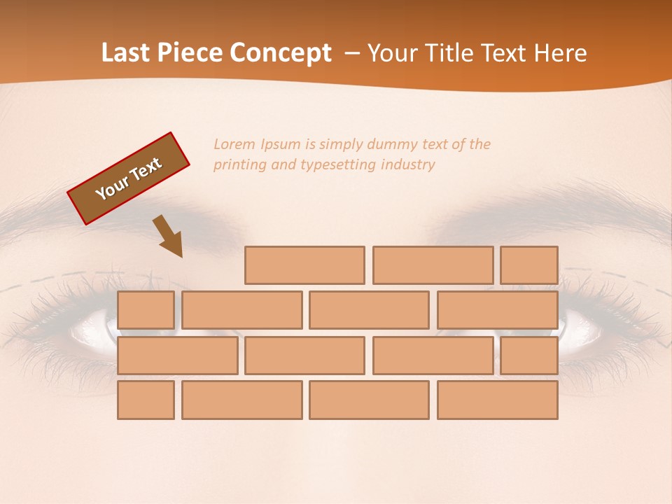 A Woman's Blue Eyes With A Brown Background PowerPoint Template