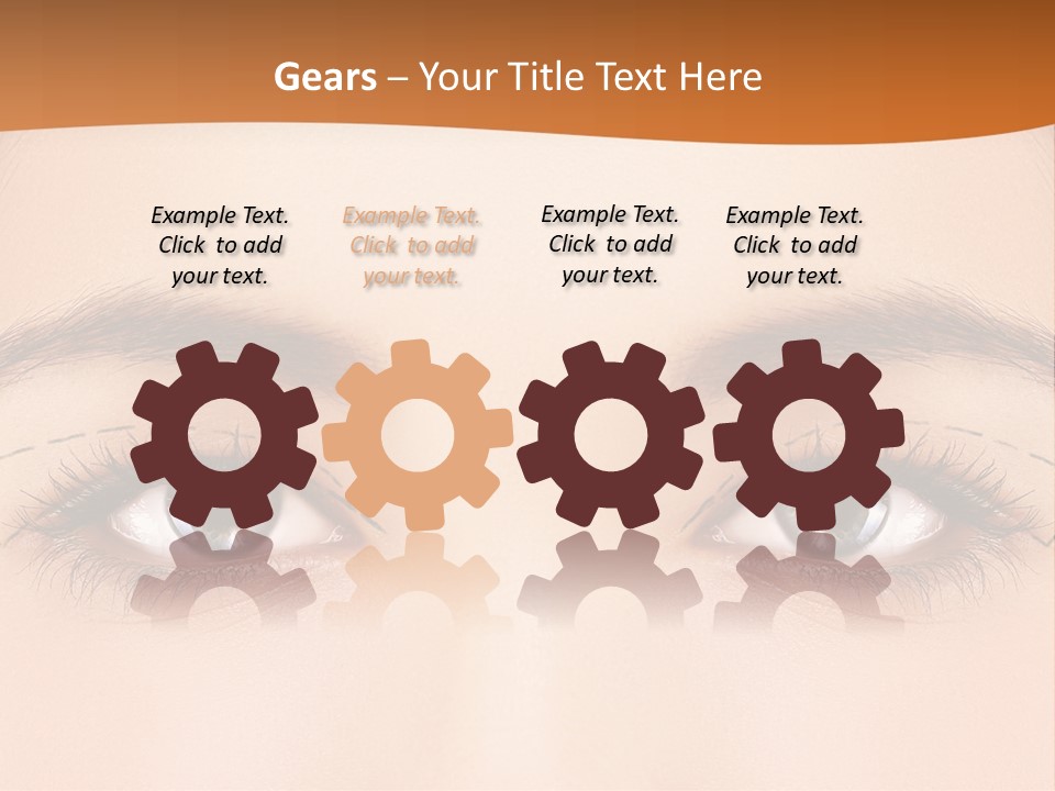 A Woman's Blue Eyes With A Brown Background PowerPoint Template