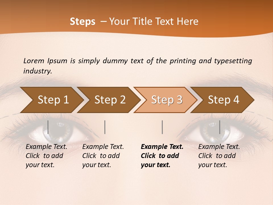 A Woman's Blue Eyes With A Brown Background PowerPoint Template