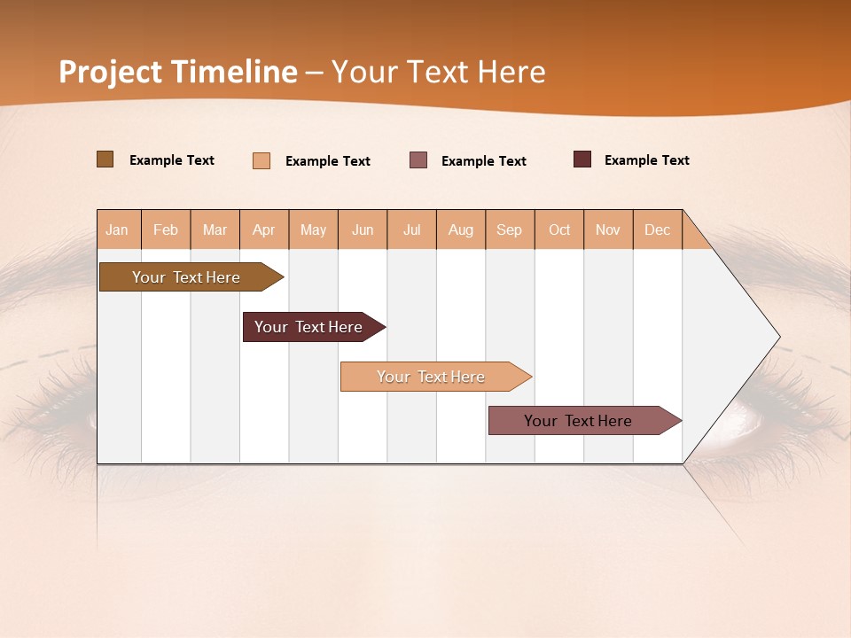 A Woman's Blue Eyes With A Brown Background PowerPoint Template