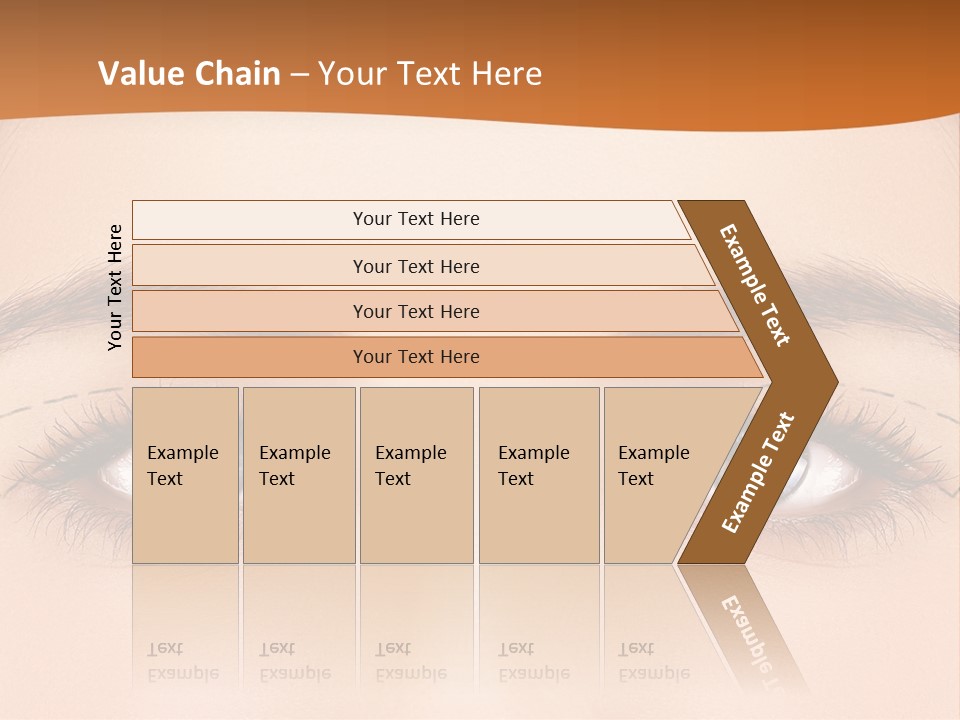 A Woman's Blue Eyes With A Brown Background PowerPoint Template
