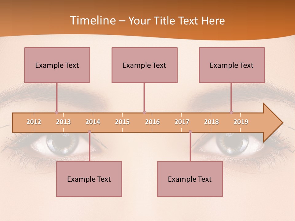 A Woman's Blue Eyes With A Brown Background PowerPoint Template