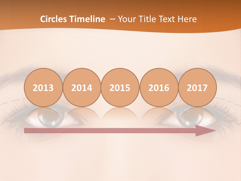 A Woman's Blue Eyes With A Brown Background PowerPoint Template