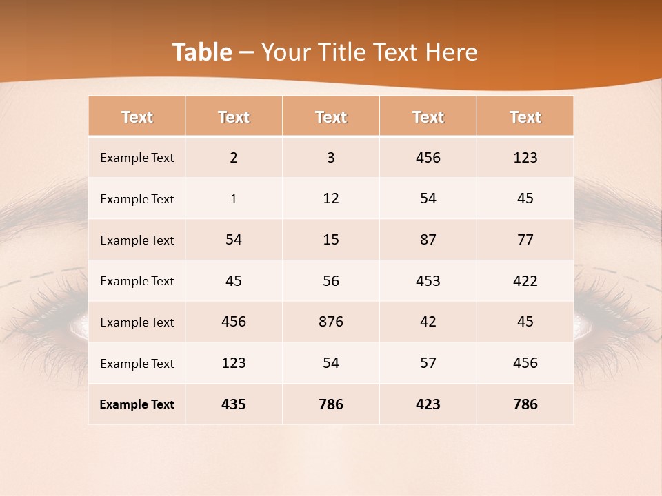 A Woman's Blue Eyes With A Brown Background PowerPoint Template