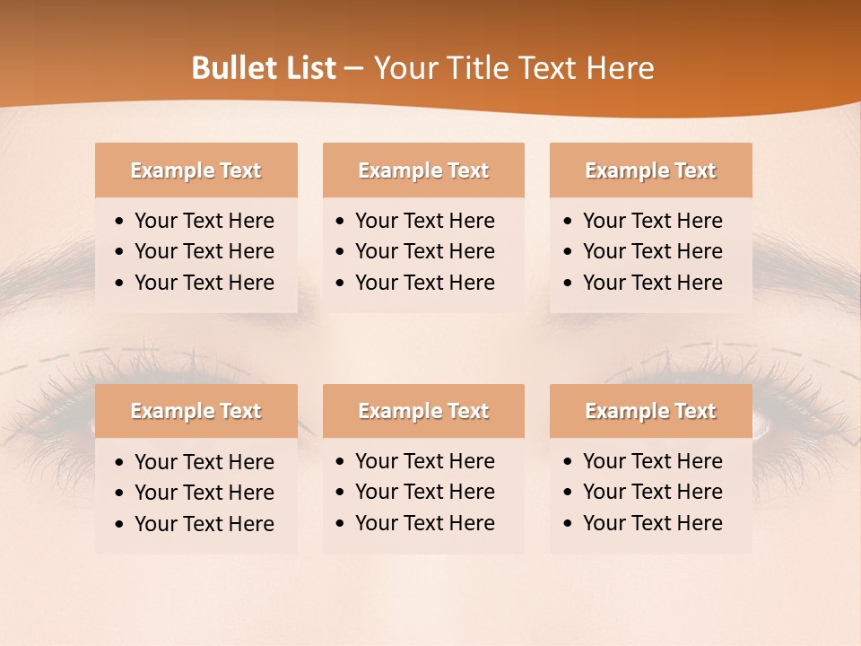 A Woman's Blue Eyes With A Brown Background PowerPoint Template