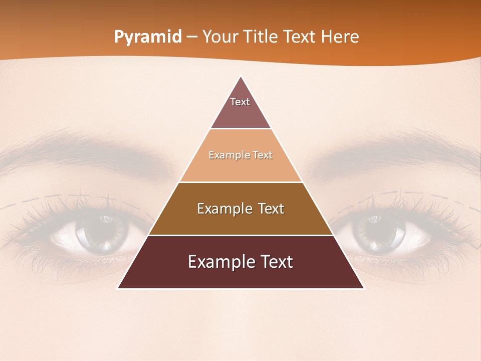 A Woman's Blue Eyes With A Brown Background PowerPoint Template