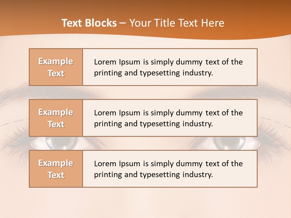 A Woman's Blue Eyes With A Brown Background PowerPoint Template