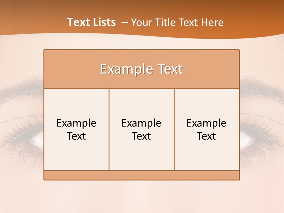 A Woman's Blue Eyes With A Brown Background PowerPoint Template