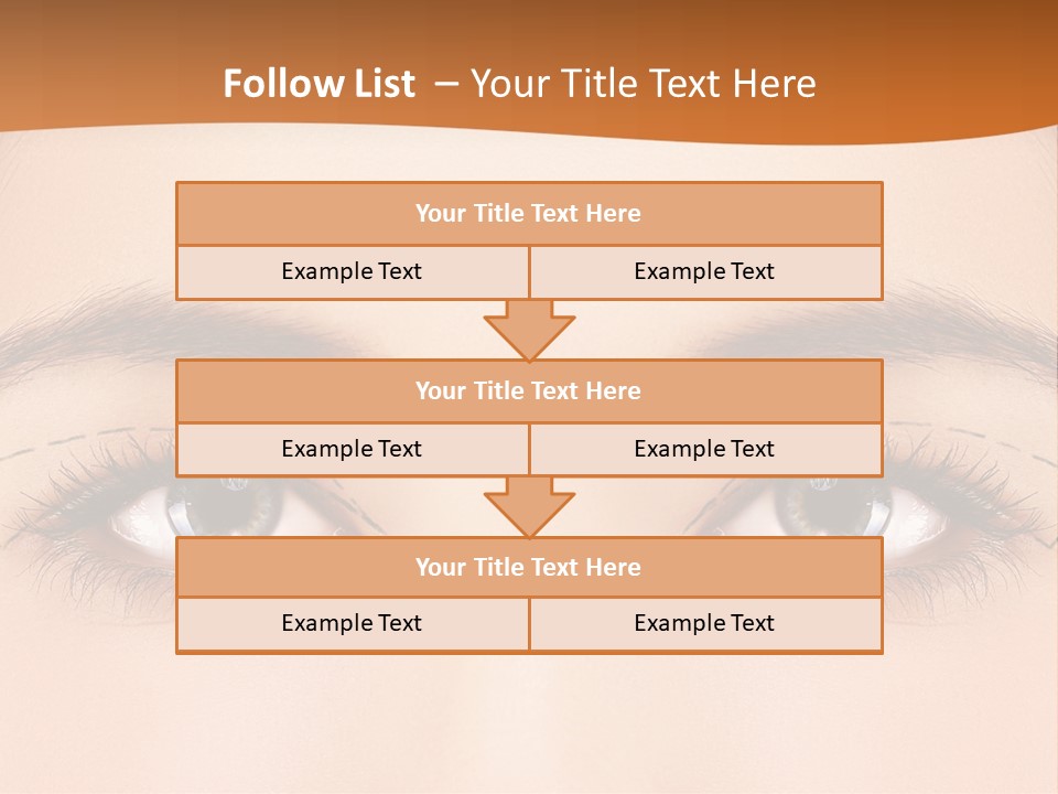 A Woman's Blue Eyes With A Brown Background PowerPoint Template