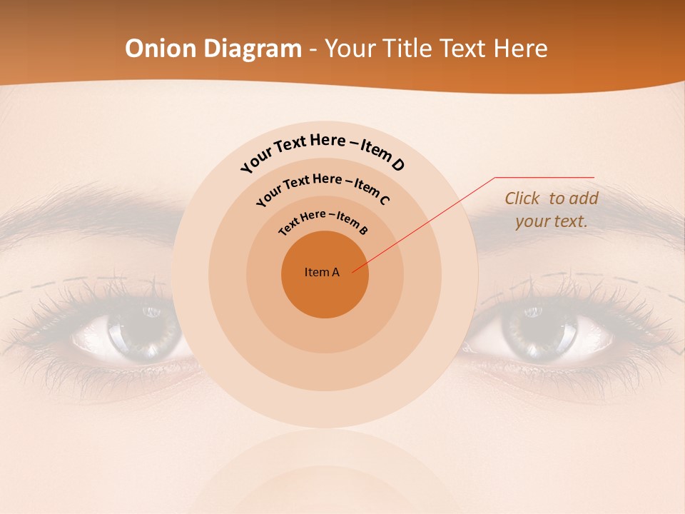 A Woman's Blue Eyes With A Brown Background PowerPoint Template