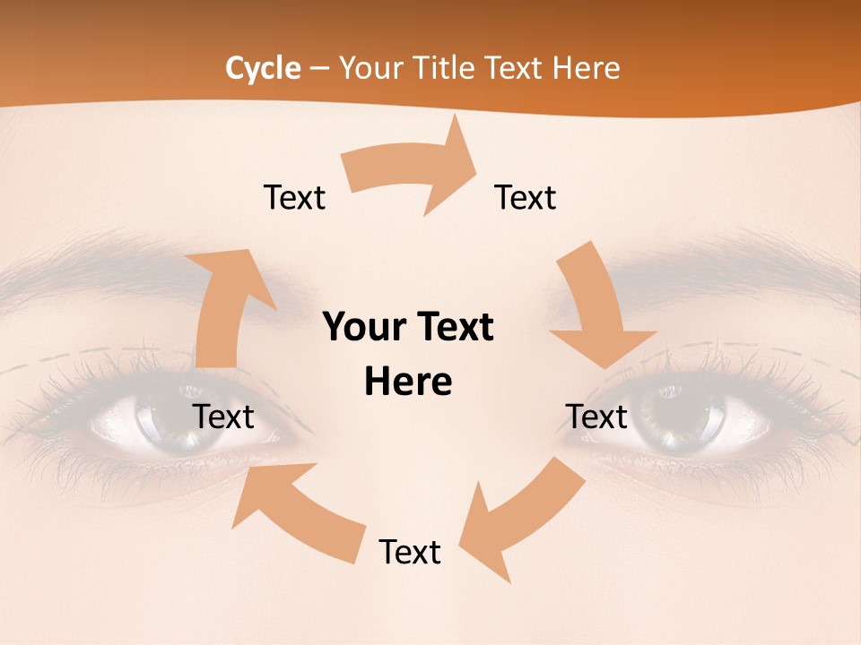 A Woman's Blue Eyes With A Brown Background PowerPoint Template