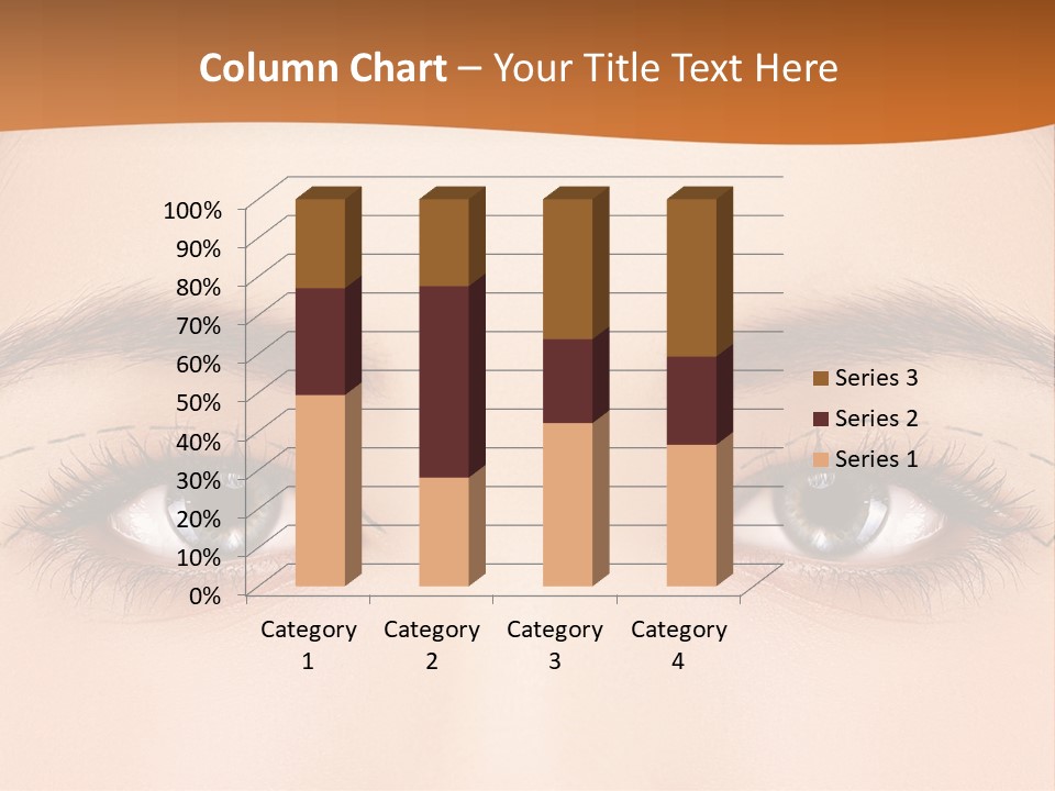 A Woman's Blue Eyes With A Brown Background PowerPoint Template