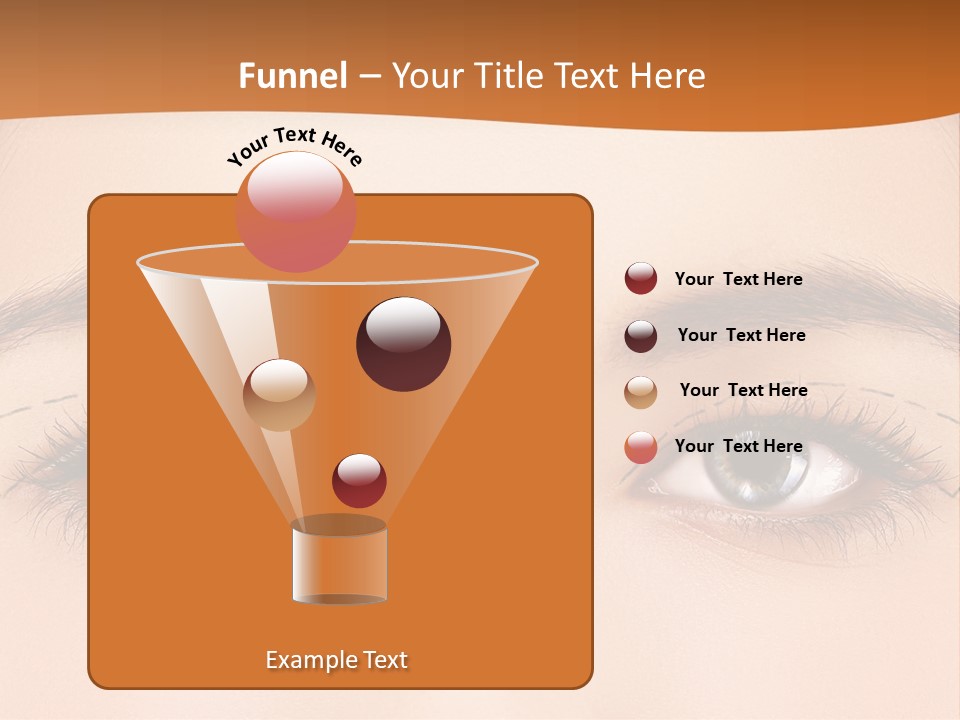 A Woman's Blue Eyes With A Brown Background PowerPoint Template