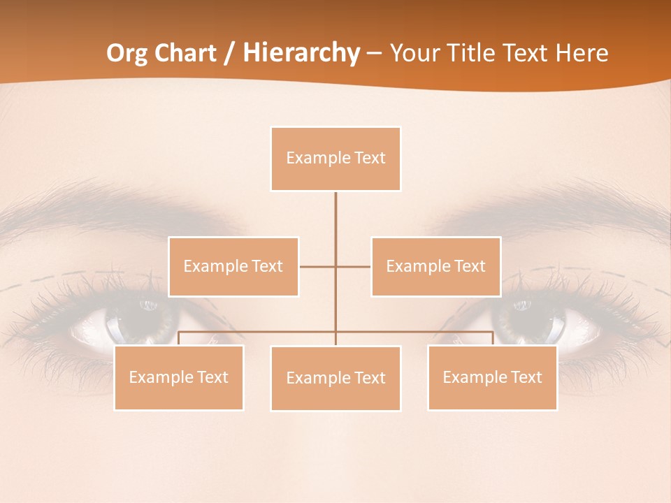 A Woman's Blue Eyes With A Brown Background PowerPoint Template