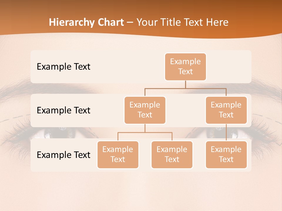 A Woman's Blue Eyes With A Brown Background PowerPoint Template