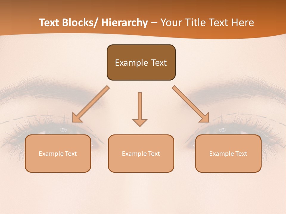 A Woman's Blue Eyes With A Brown Background PowerPoint Template