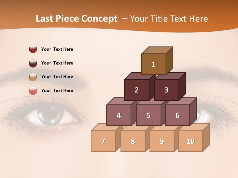 A Woman's Blue Eyes With A Brown Background PowerPoint Template