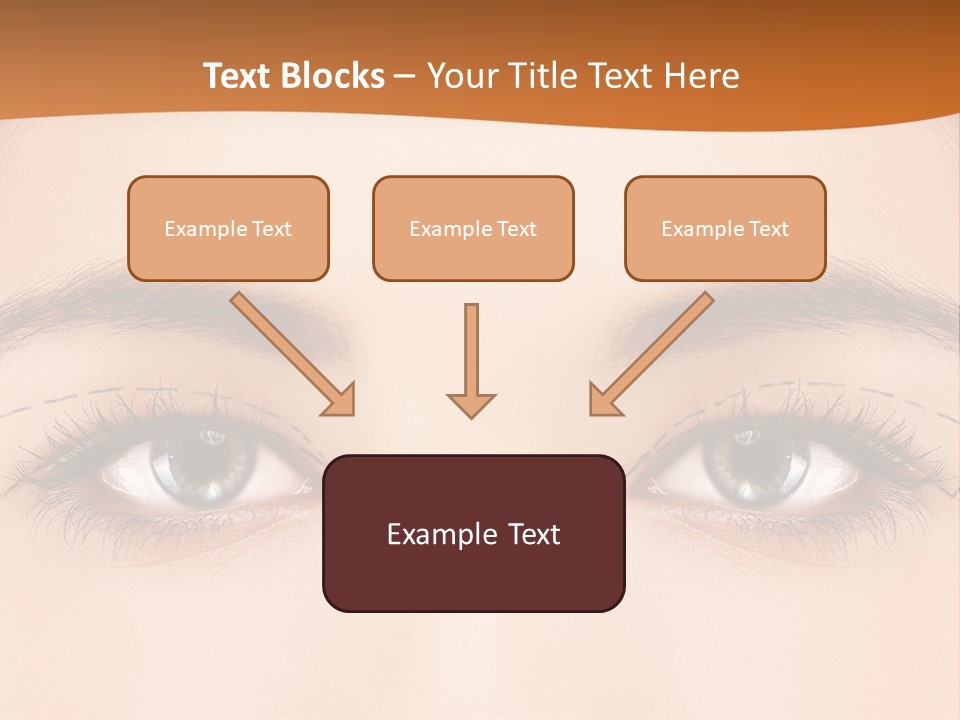 A Woman's Blue Eyes With A Brown Background PowerPoint Template