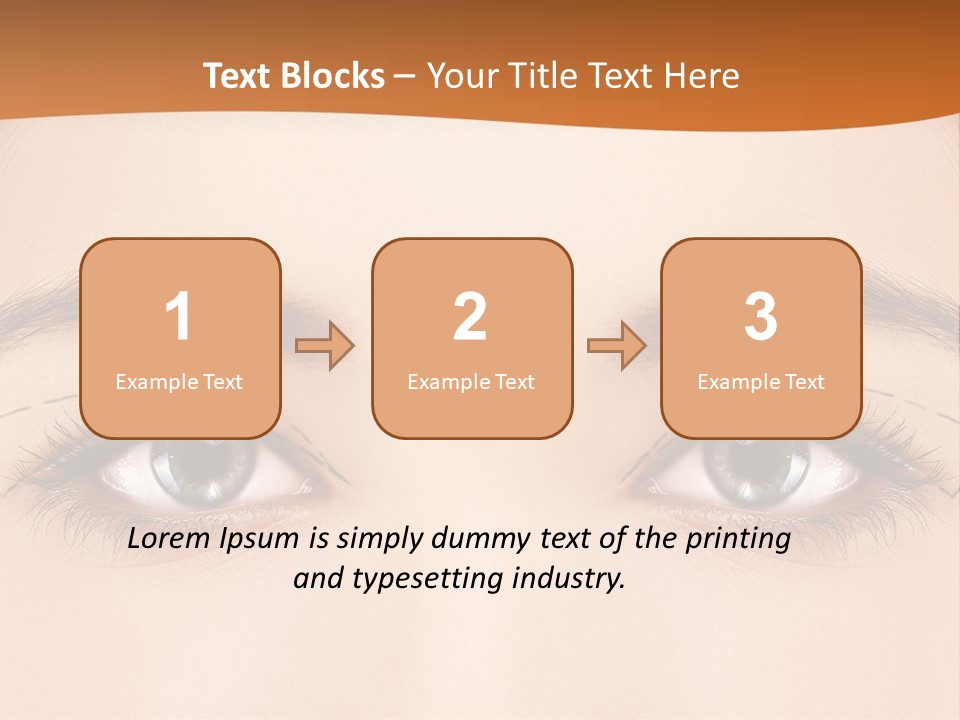 A Woman's Blue Eyes With A Brown Background PowerPoint Template