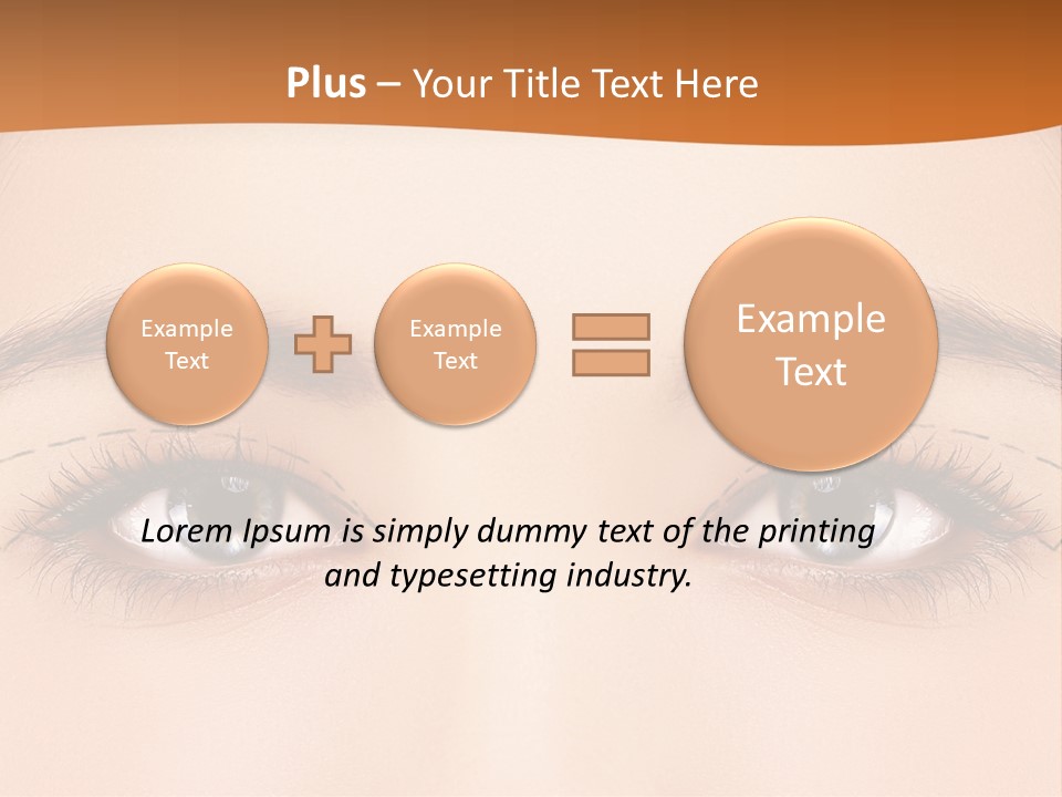 A Woman's Blue Eyes With A Brown Background PowerPoint Template