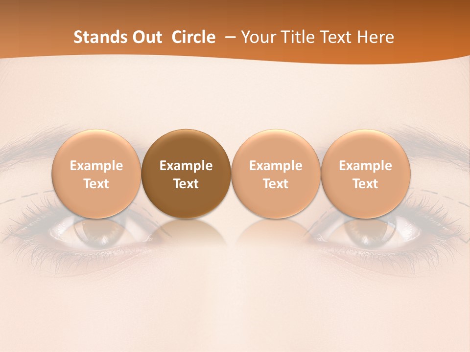 A Woman's Blue Eyes With A Brown Background PowerPoint Template