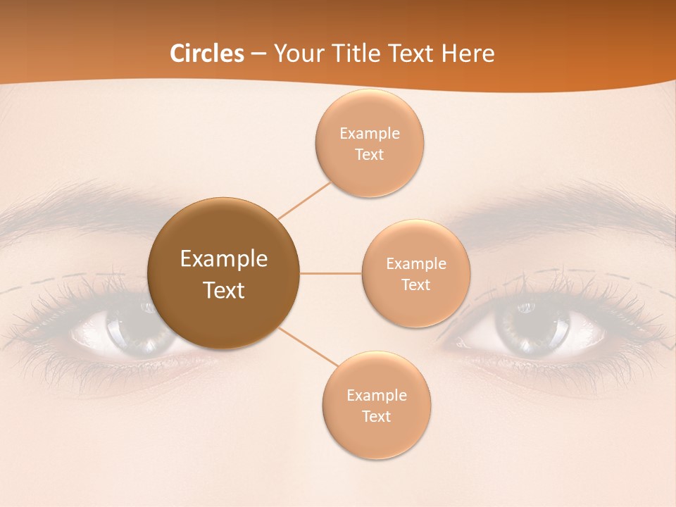 A Woman's Blue Eyes With A Brown Background PowerPoint Template