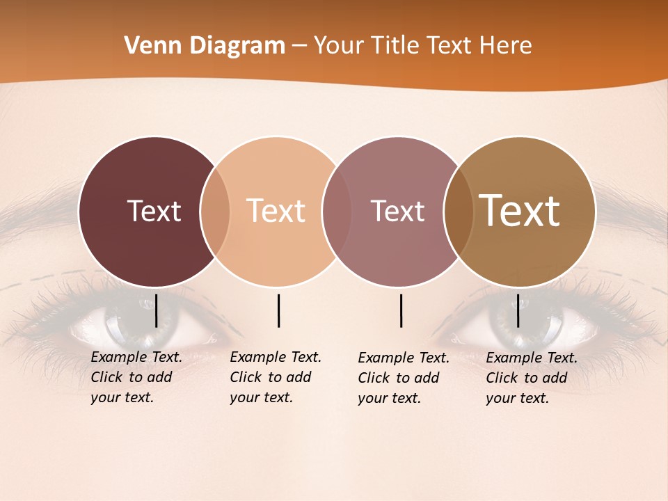 A Woman's Blue Eyes With A Brown Background PowerPoint Template